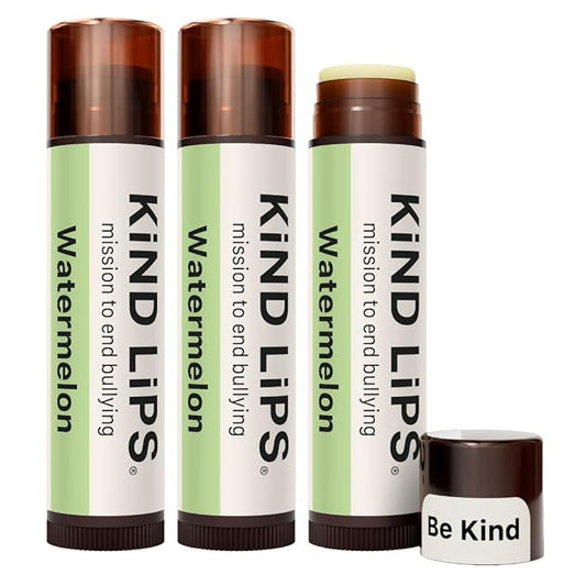 Watermelon Lip Balm 3-Pack | Natural & Organic, Gluten-Free, Grain-Free | Moisturizing Chapstick Alternative | Healthy Ingredients, Made in the USA | Clean, Non-Toxic, Smooth & Hydrating Lip Care
