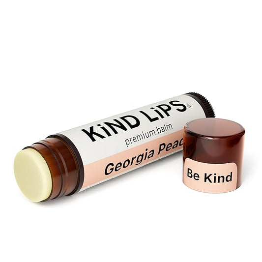 Georgia Peach Lip Balm – Natural Peach Lip Moisturizer with Organic Ingredients | Sweet Fruit-Flavored Hydrating Lip Care | Gluten & Grain Free | Kind Lips Single Tube