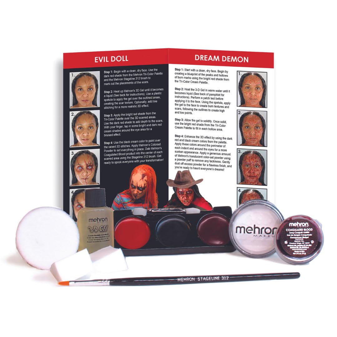 Mehron Makeup Premium Character Kits| Character Kits for Halloween & Cosplay| Made in the USA | Complete Kit Includes all Makeup, Tools, & Instructions on How to Create the Look | (Horror FX)