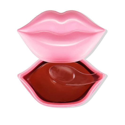 20Pcs Lip Mask Sheet,Pink Moisturizing Plumping Patches, Gel Treatment Masks for Dry Lips Plump Collagen Overnight Sleeping Lip Pads（Pink）