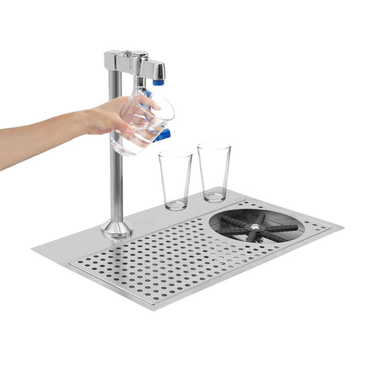 Commercial Cup Washer, Stainless Steel Wine Glass Washing Machine Bar Glass Washer Cup Cleaning Rinser with Faucet, Multi Angle Water Outlet Cup Washer for Bar Cafe Restaurant