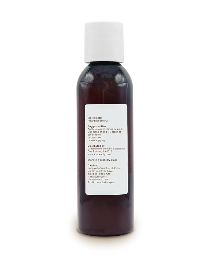 Australian Emu Oil | Triple Refined | 100% Pure & Natural Moisturizer for Skin & Hair Growth, Strengthener for Sensitive Skin, Body Oil | 12 fl oz