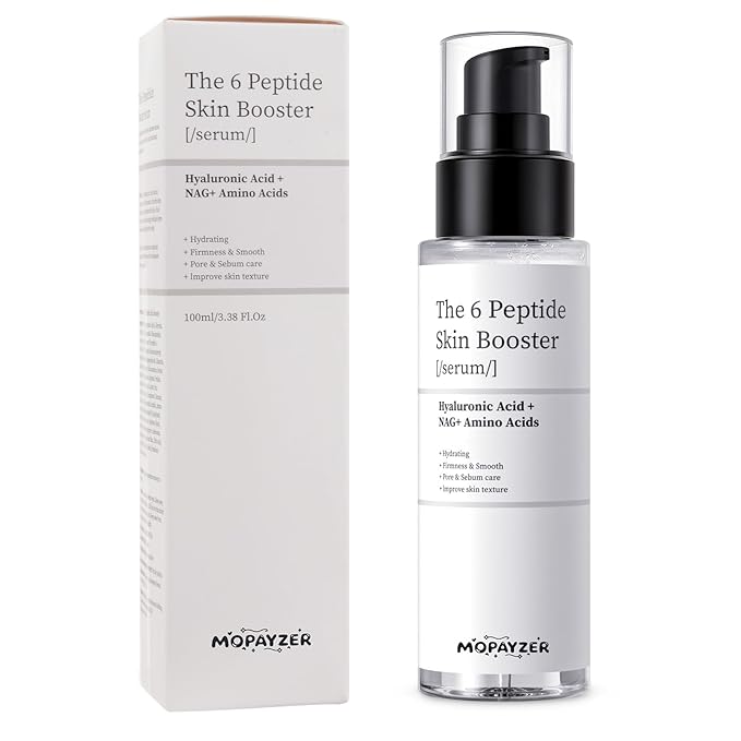6X Peptide Skin Booster Toner Set, Peptide Boosting Facial Essence for Women, 1 Pcs Repairing Serum with Niacinamide & Hyaluronic Acid, Reduces Fine Lines & Wrinkles, Soothes Skin, Korean Skin Care