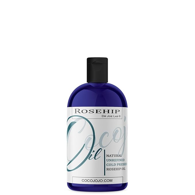 cocojojo Rosehip Oil for Face, Rose Oil for Face, Rose Hip Oil Organic for Face, Organic Rosehip Oil, 100% Pure Unrefined Cold Pressed All Natural for Hair Skin Face Body Nails Jojoba Oil - 8 Oz