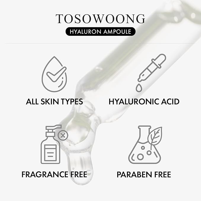 Hyaluronic Acid Ampoule, Hydrating Glow and Skin Barrier Protection, Anti-Aging Face Serum for Dry Skin, Korean Skincare Beauty Products, 100ml, 3.38 fl. oz.