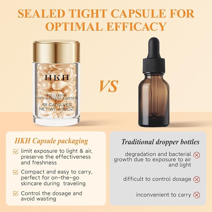 Vitamin C Serum For Face Anti-Wrinkle 30 Capsules With Scissors,Vitamin C Anti-Wrinkle Serum,Vitamin A Retinol Collagen Anti-Aging Night Serum For Women,Smooth,Hydrate,Firming Skin,Travel Portable