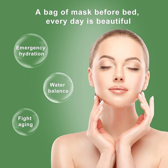 40 Packs Aloe Firming Sleeping Mask, Wash-Free Anti Aging Moisturizing Face Mask, Smooth & Tight Skin, Easy to Carry, Individual Packaging