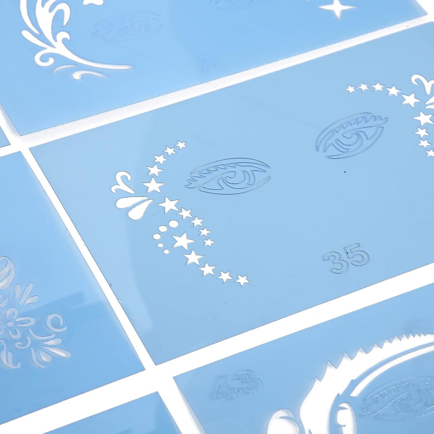 12 Pieces Face Painting Template, Reusable Face Paint Makeup Body Painting Template for Kids Adult, Suitable for Birthday Halloween Christmas