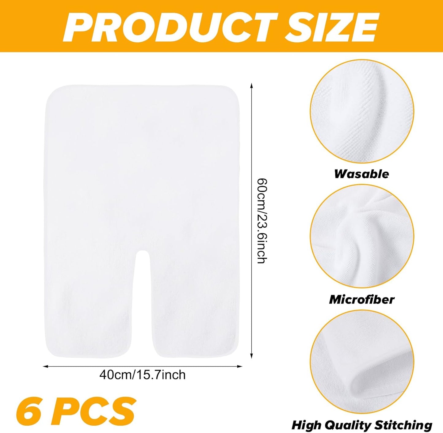 6 Pcs Facial Towels for Estheticians – Microfiber Soft Spa Towel for Skincare, Massage & Professional Use (White)