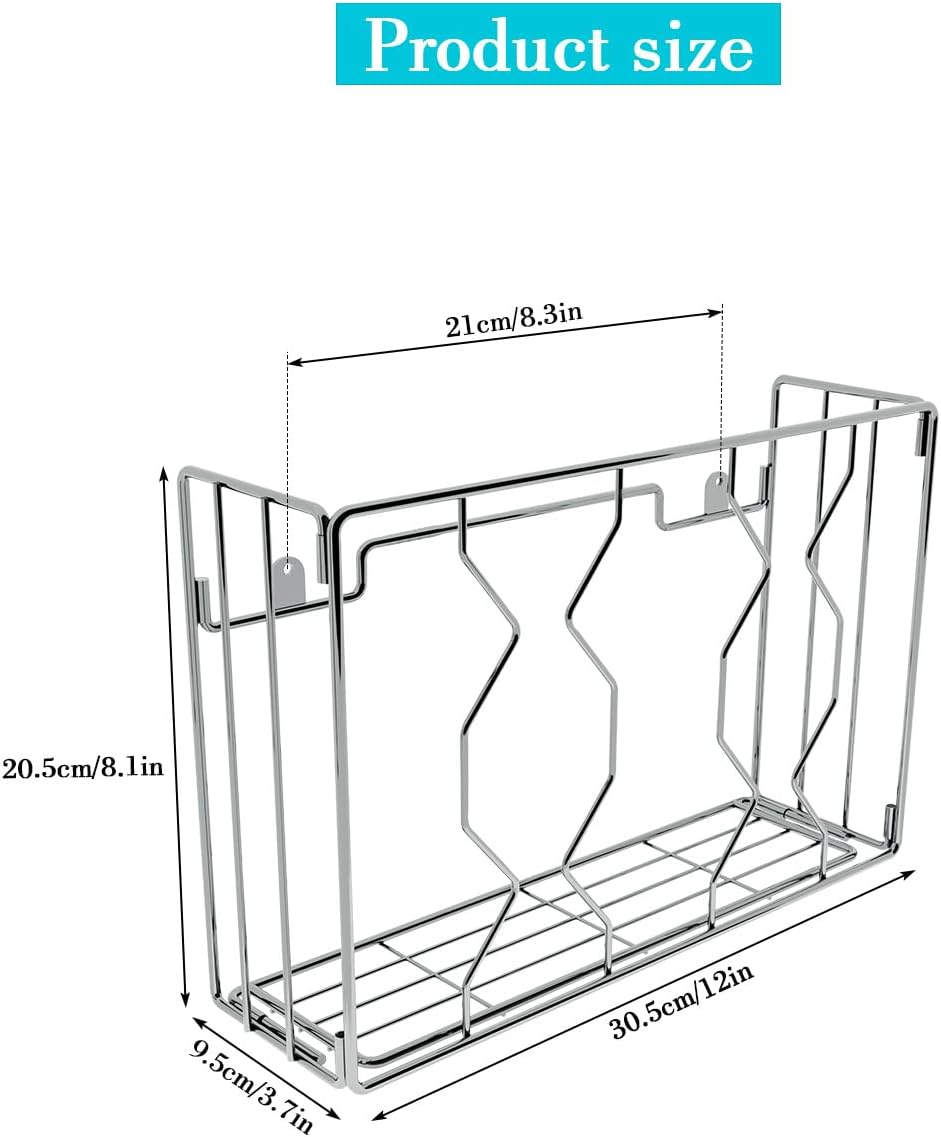 YQh Kitchen Cabinet Organizer, Cabinet Door Storage, Pantry Door Wall Mounted Packaging Organizer, For Cutting Boards, Sandwich Bags, Aluminum Foil Storage, Durable Stainless Steel Material