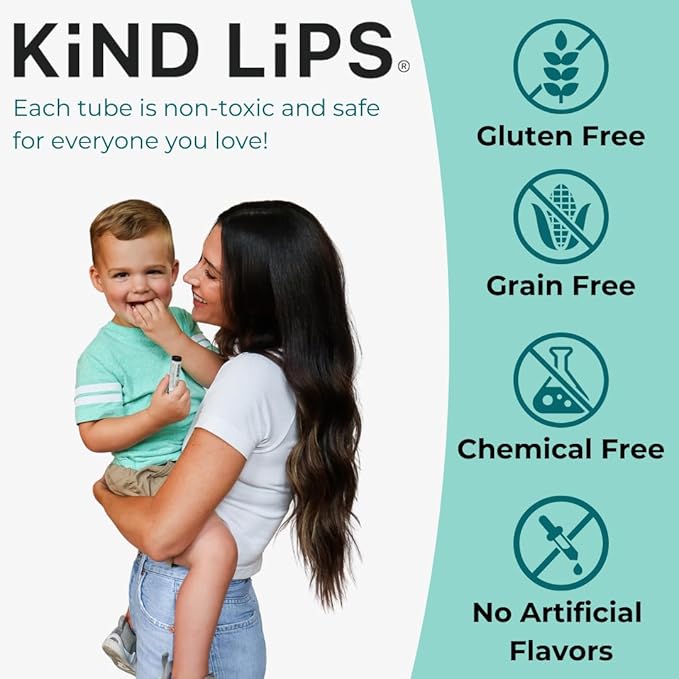 Vanilla Lemon Lip Balm 3-Pack – Organic Natural Chapstick Alternative for Dry Lips – Jojoba Oil Formula – Gluten & Grain Free – Clean Lip Moisturizer – Kind Lips Small Business USA Made