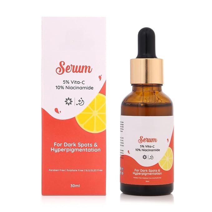 Face Serum for Dark Spots and Hyperpigmentation with 5% Vita C, 10% Niacinamide, Reveals Even Skin Tone 30 ml