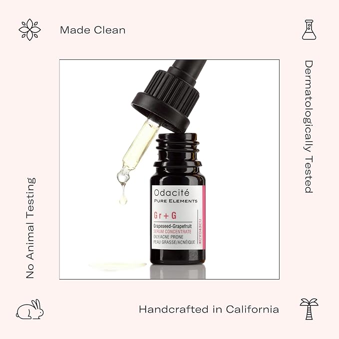 Odacité Acne Serum Concentrate for Face, Pore Cleanser Facial Oil for Skincare with Grapeseed + Grapefruit - Blackhead Remover & Oily Blemish Prone Skin Facial Serum Moisturizer Oil, 0.17 fl. Oz
