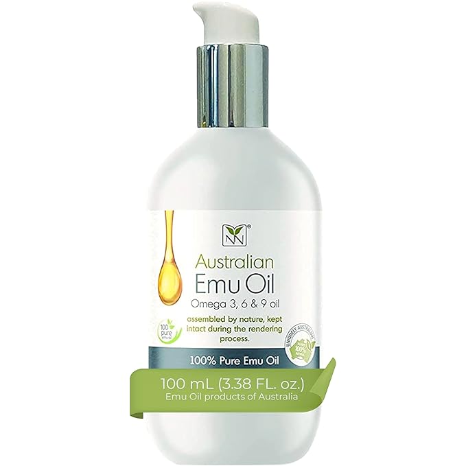 Emu Oil Skin Moisturizer - Scalp, Hair, Face, Body & Nail Moisturizer with Omega 3, 6, 9, Vitamins, & Minerals - Body & Face Serum for Fine Lines, Stretch Marks, Dry Lips & Cuticles - 100mL, Unscented