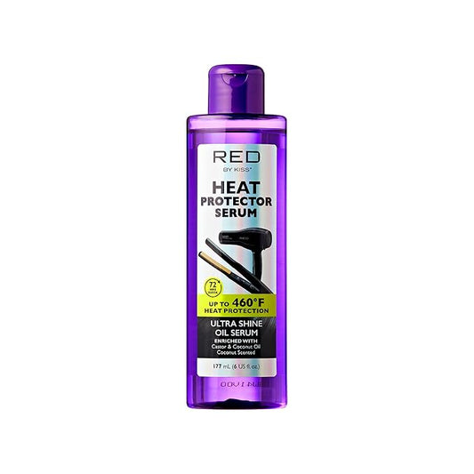 Red by Kiss Heat Protector Hair Styling Serum, Thermal Protection Ultra Shine Oil Serum, Protects Hair form Heat Damage, Anti Frizz Strengthening Hydrating (6 Fl Oz)