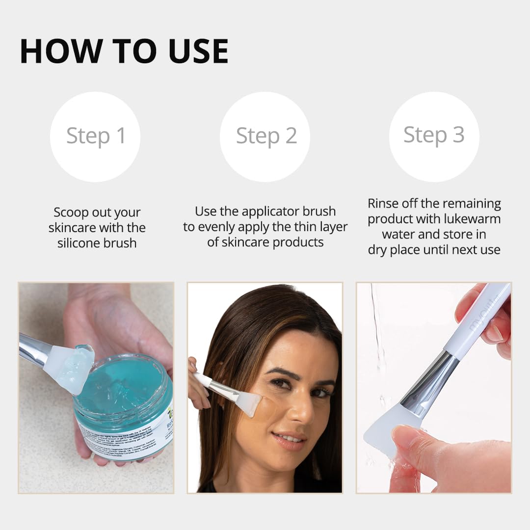 MyoLift 7eWellness Applicator Silicon Brush - Mask applicator brush for Facial Skincare, Reusable brush for the Anti Aging mask, Soft & Durable Face Mask Applicator for gels, DIY masks, easy-to-clean