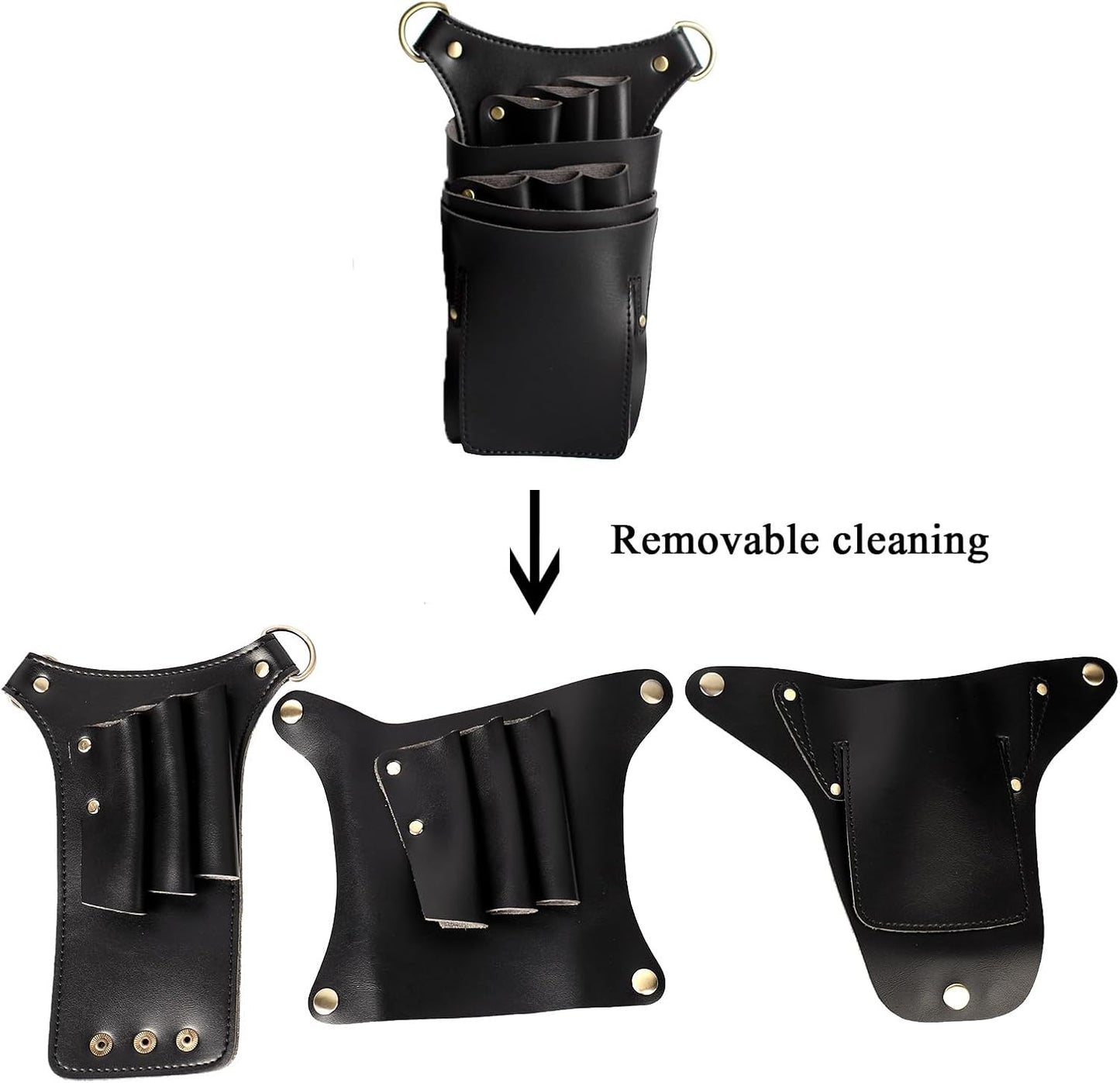 Scissor Pouch for Stylist Essentials Tools Bag, PU Leather Salon Hair Professional Scissors Holster for Hairdressers with Shoulder Belt