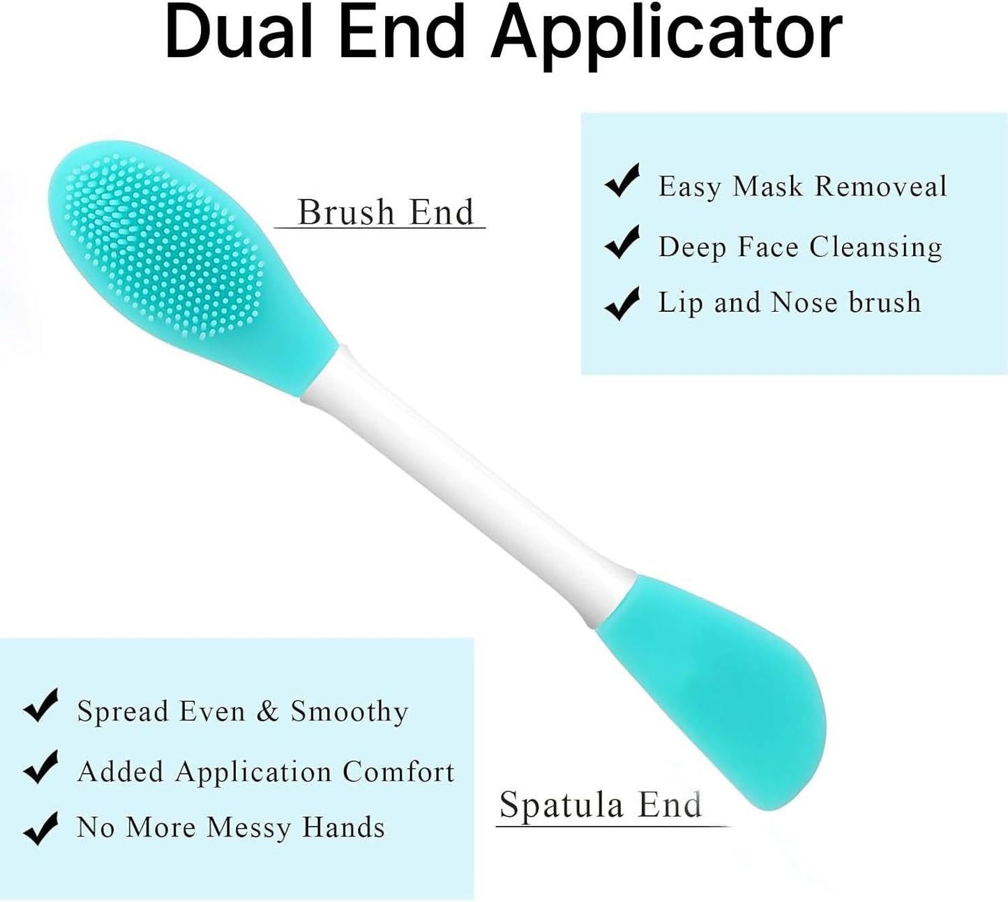 Facial Cleansing Brush,2 in 1 Silicone Face Scrubber for Exfoliating,Massaging,Remove Blackheads,Deep Pore Cleansing,DIY Mask