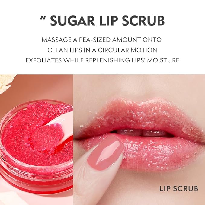 Pudaier Lip Care Kit, Hydrating Lip Glow Oil, Moisturizing Lip Mask, Exfoliating Lip Scrub, 3 Pcs Lip Care Plumping Makeup Set for Shiny and Nourishing Lips, Dry Lips Treatment