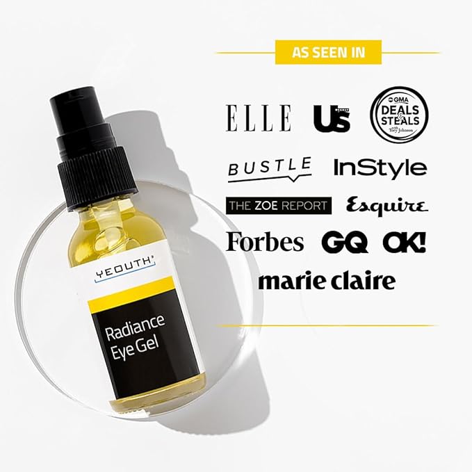 YEOUTH Under Eye Gel with Hyaluronic Acid for Puffiness, Under Eye Bags & Circles, Hydrating Skincare for Tired-Looking Eyes 1oz