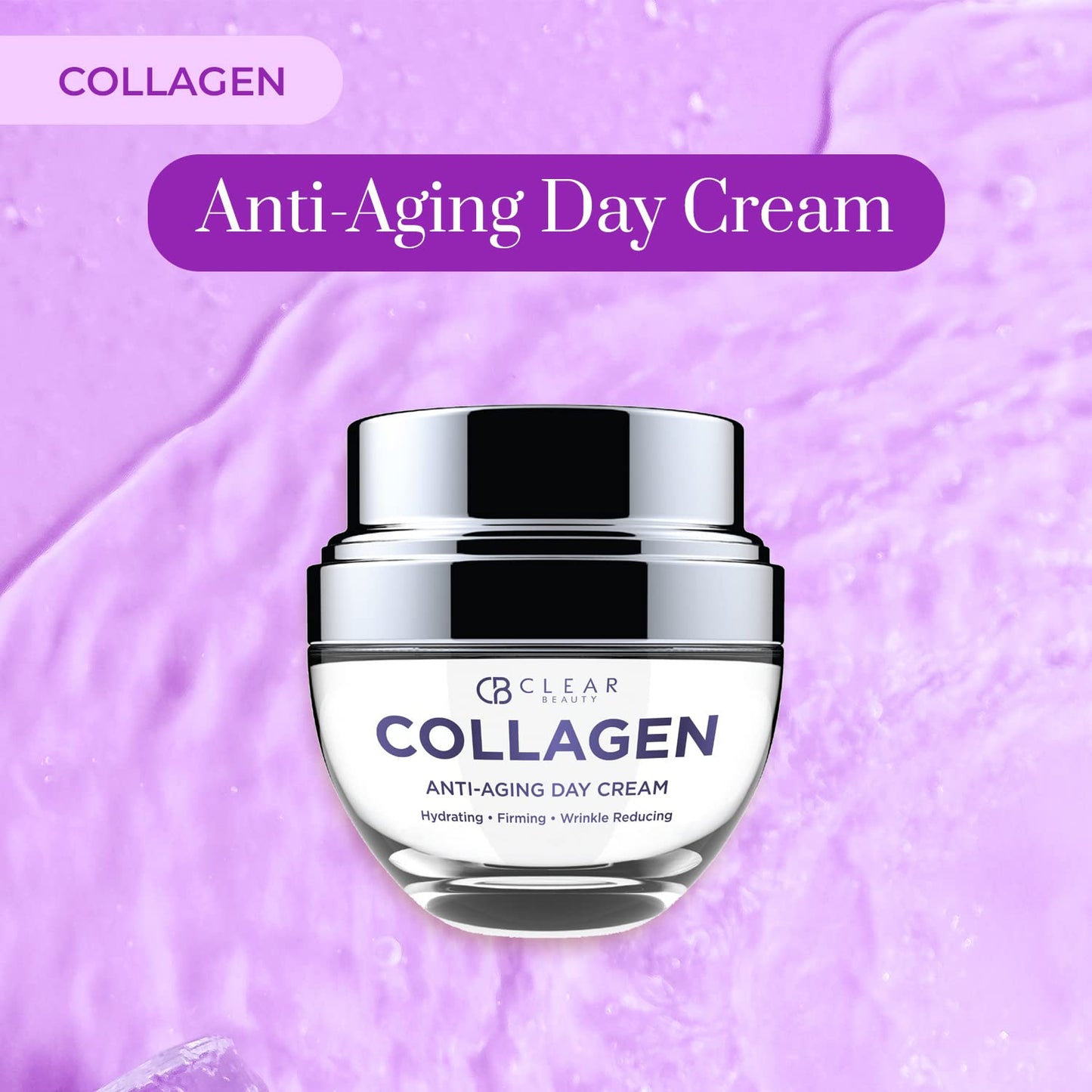Clear Beauty Collagen Day/Night Moisturizer Set - Dermatologist Tested, Reduces Blemishes, Wrinkles & Fine Lines, Hydrating, Anti-Aging, Cruelty-Free Korean Skin Care, All Skin Types
