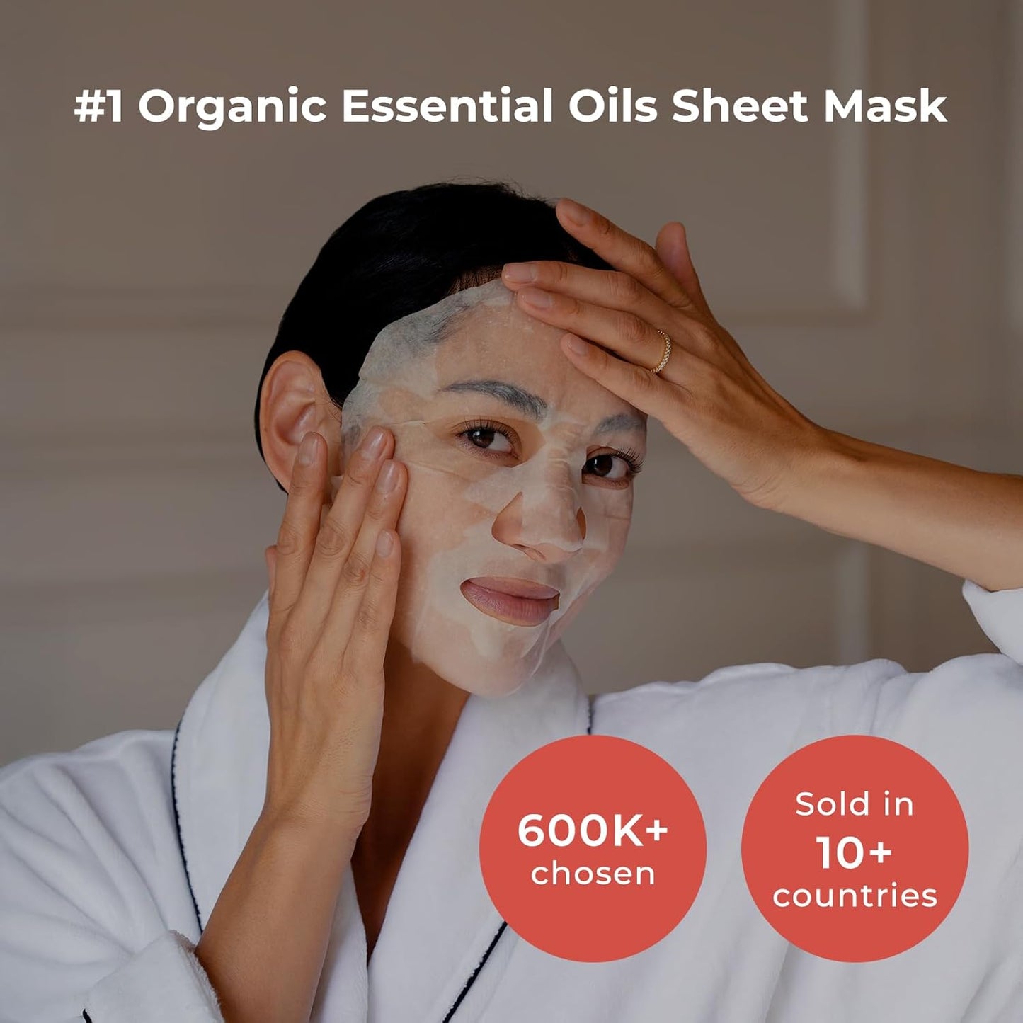 INNA Organic Sheet Mask Set, Anti-Aging & Hydrating, EWG & COSMOS Certified (Pack of 5) | First Pick Discovery Set | Luxury Clean Beauty