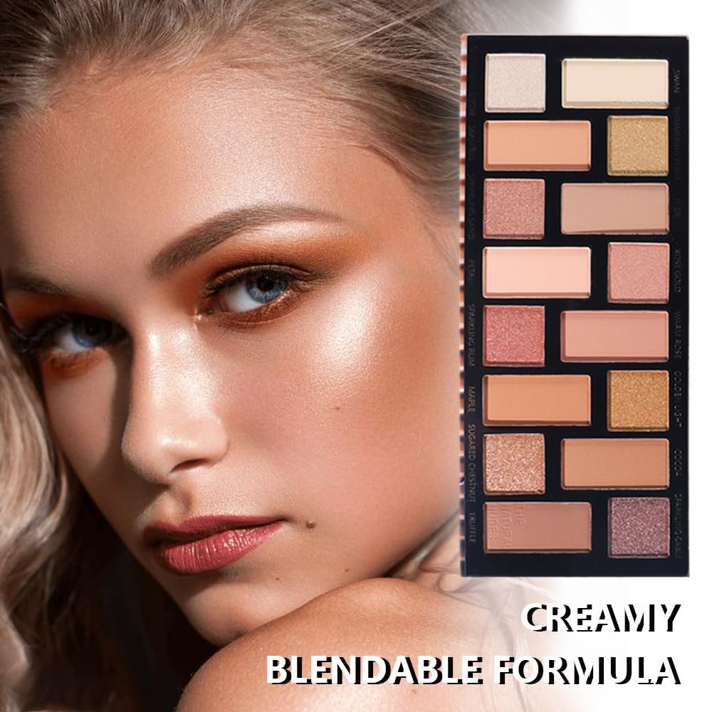 Sixteen Color Matte Shimmer Eyeshadow Makeup Palette, Nude Rose Red Brown Purple Coffee Yellow 16 Color Series, Daily Life & Prom Velvety Matte Glitter Finish Eye Makeup Looks,Vegan & Cruelty-Free 02