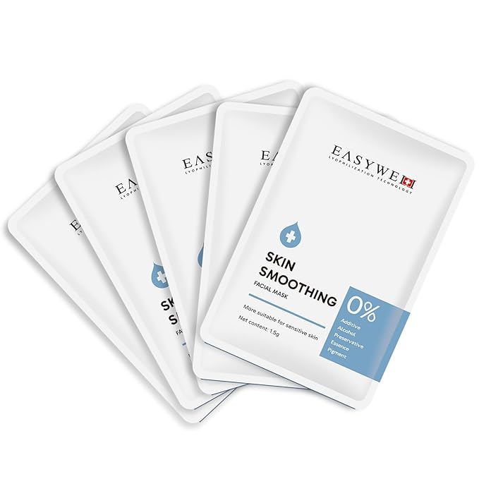 Freeze-Dried Sheet Masks, Collagen Essence Face Mask for Skincare & Beauty, Upgrade Hydrating & Brightening, 0% Additive, for All Skin Types, 5ea