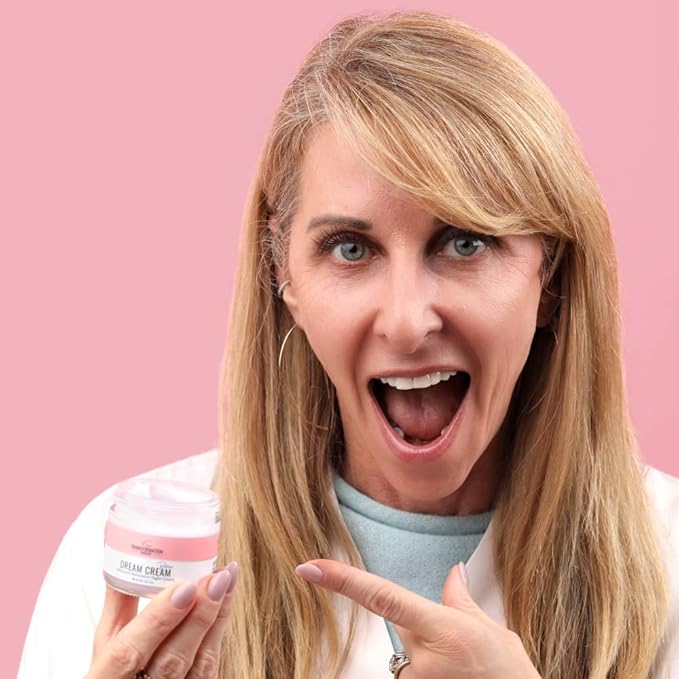 Dream Cream Menopause Skincare Night Cream - Wake Up Rested + Restored with Hyaluronic Acid, Niacinamide, Peptides, Melatonin and Magnesium. Overnight Face Mask by 2 See Transformation