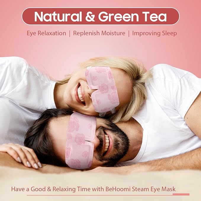 Steam Eye Mask, 10 Packs Heated Eye Mask, Self Heating Disposable SPA Warm Compress for Eyes Sleep Mask, Soothing Moist Heat Eye Masks, Travel Essentials & Relaxation Gifts (Rose Scent)