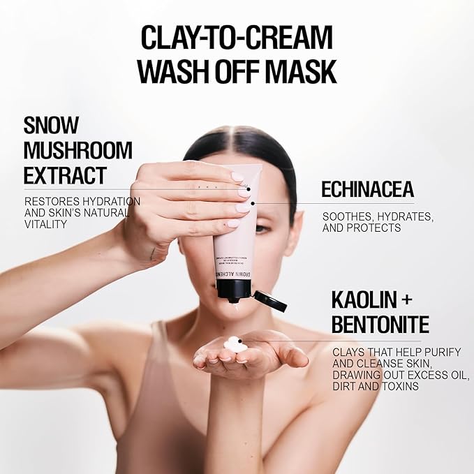 Grown Alchemist Skin Renewal Mask - Deep Cleansing Clay Mask for Face with All Natural Ingredients rich in Vitamins A, E & D - Facial Skin Care Product for Firmer, Smoother, & Toned Skin (75 ml)