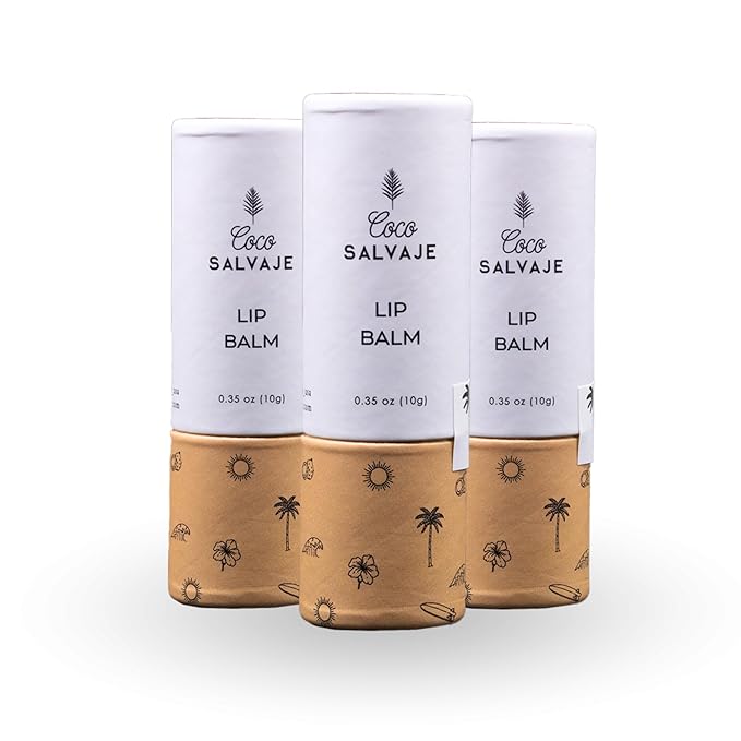 Natural Hydrating Lip Balm | Organic Chapstick Set for Women, Men & Kids | Vegan Lip Care Treatment & Moisturizer for Dry & Cracked Lips with Beeswax & Coconut Oil | 3 Pack (0.35 oz ea.)