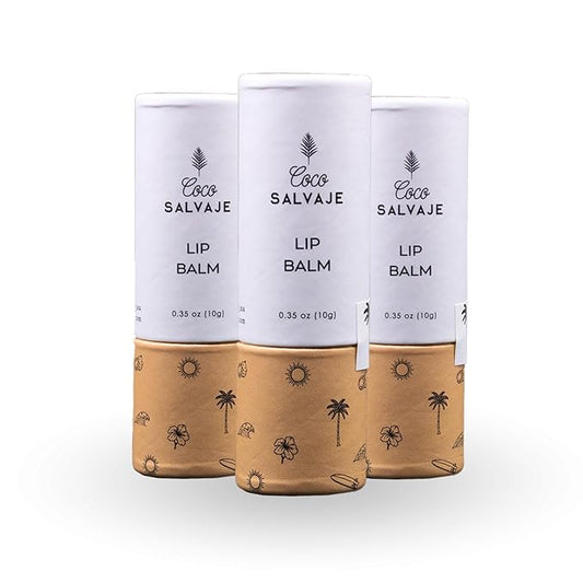 Natural Hydrating Lip Balm | Organic Chapstick Set for Women, Men & Kids | Vegan Lip Care Treatment & Moisturizer for Dry & Cracked Lips with Beeswax & Coconut Oil | 3 Pack (0.35 oz ea.)