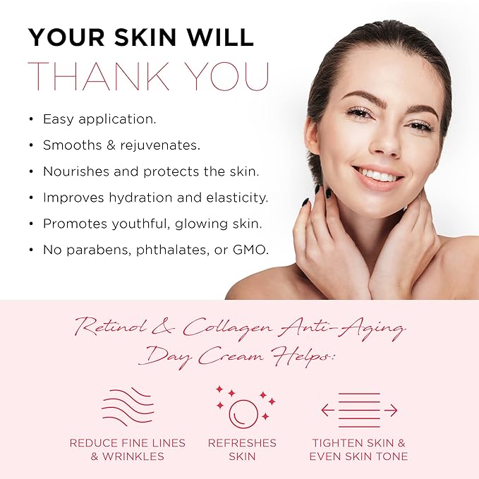 Azure Cosmetics Dermatologist Tested Retinol & Collagen Face Moisturizer - K Beauty Anti-Aging for Skin Renewal & Wrinkle Repair Face Cream - Korean Skincare - All Skin Type 1.69 fl oz