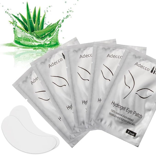 AHIER Eyepads Eyelash Extensions Lint Free, 100 Pairs Set Eye Pads for Lash Extensions, Hydrogel Eye Patch DIY False Eyelash Lash Extension Makeup Eye Gel Pad