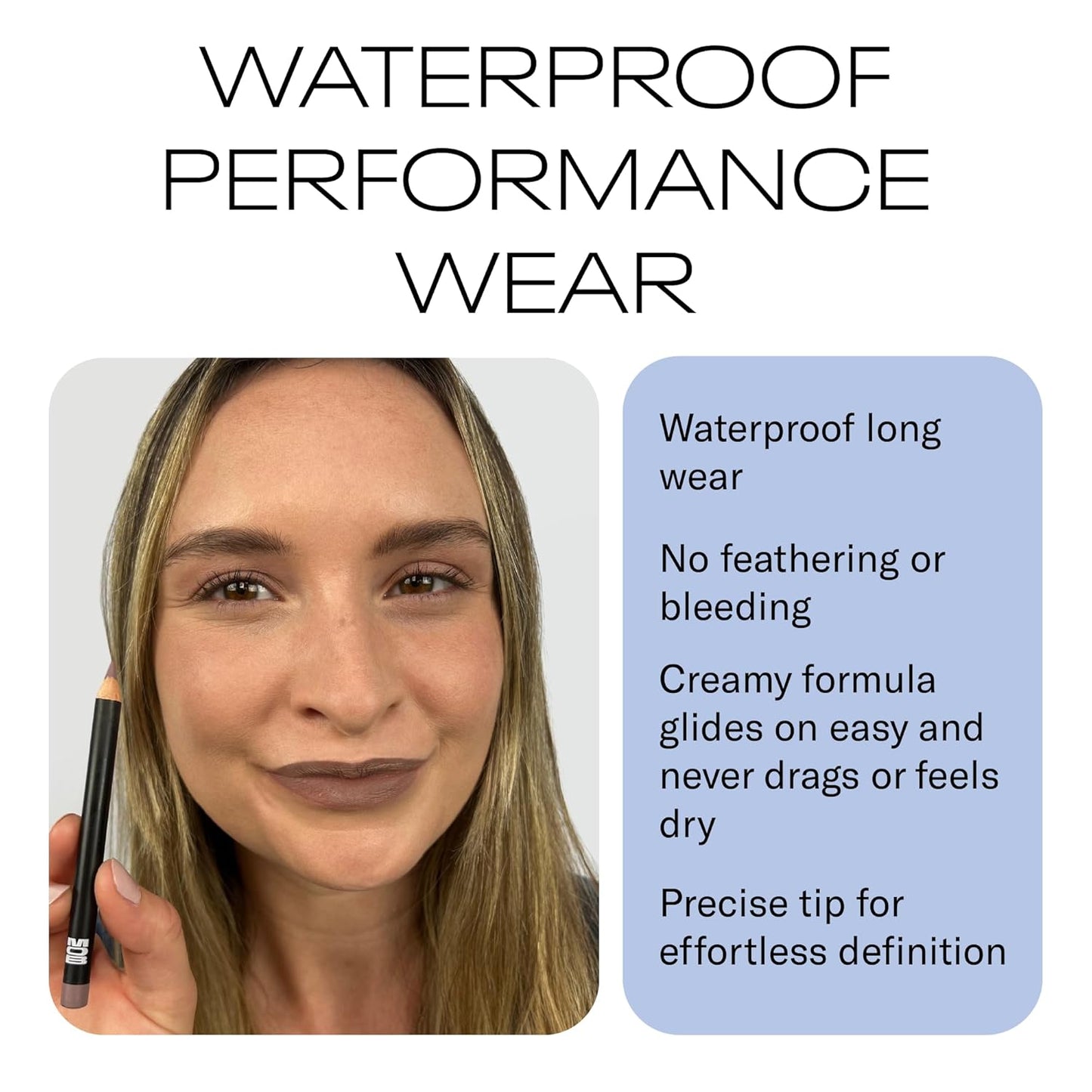 MOB Beauty Smooth Precision Waterproof Lip Liner M159 Cool-Toned Taupe – Long-Wearing, Glide-On Formula with 100% Natural Ingredients, Vegan and Cruelty-Free, Plastic-Free Formula and Packaging