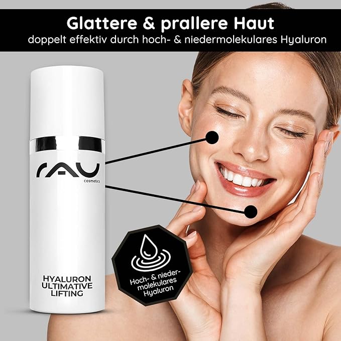 Hyaluron Serum high dose 50ml - Hyaluronic Acid Serum Face - Vegan - Facial Care Men and Women - Anti Aging Hyaluronic Acid Face Serum, Eye Serum - RAU Cosmetics