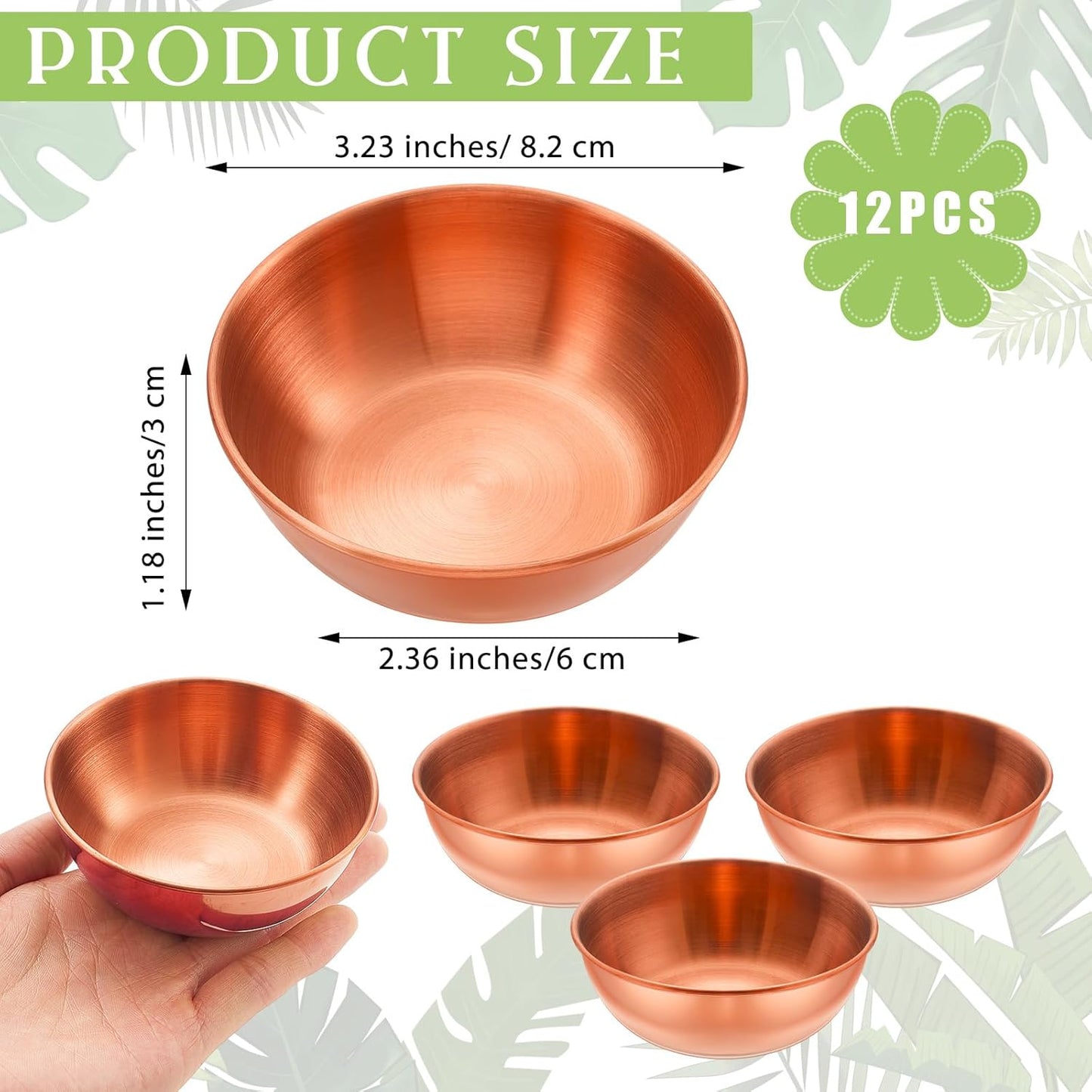 12 Pcs 3. 23 In DIY Face Mask Mixing Bowl Stainless Steel Esthetician Facial Mask Bowl Facial Small Mixing Esthetician Supplies for Lady Women Skincare Home Salon Cosmetic Beauty (Rose Gold)