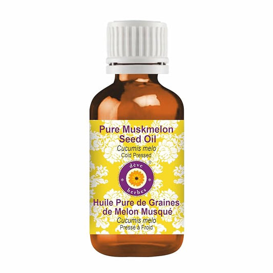 Deve Herbes Pure Muskmelon Seed Oil (Cucumis melo) Natural Therapeutic Grade Cold Pressed 10ml (0.33 oz)