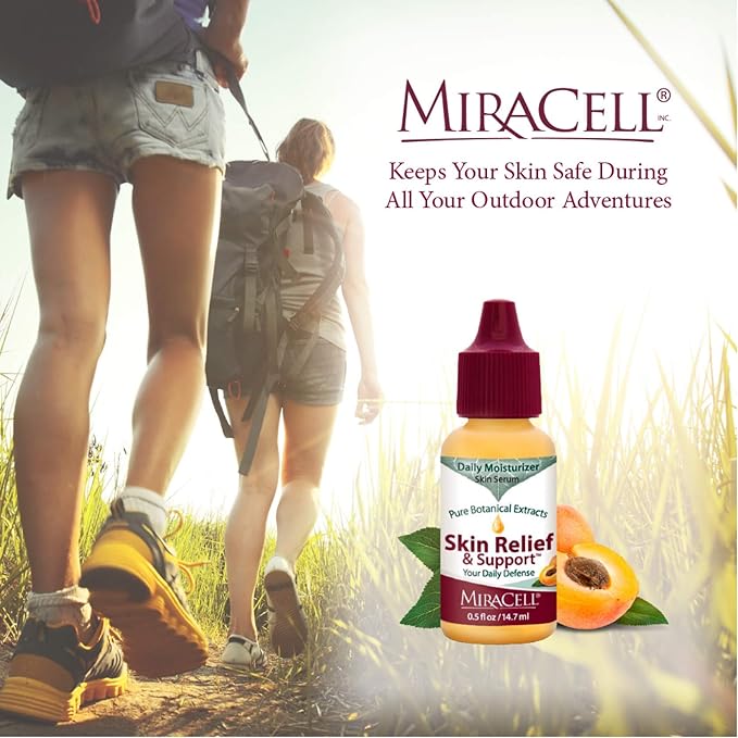 Miracell Skin Relief & Support Oil – Natural Face & Body Moisturizer with Apricot, Jojoba, and Vitamin E – Fast-Absorbing Hydration for Dry, Sensitive, or Rough Skin – 0.5 oz