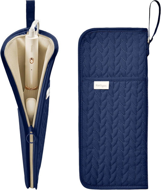 Hot Tools Organizer Heat Resistant Mat Case Hair Tools Holder Travel Bag Portable Hair Styling Tools Cover Pouch for Curling Iron,Flat Iron,Hair Straightener (Blue)