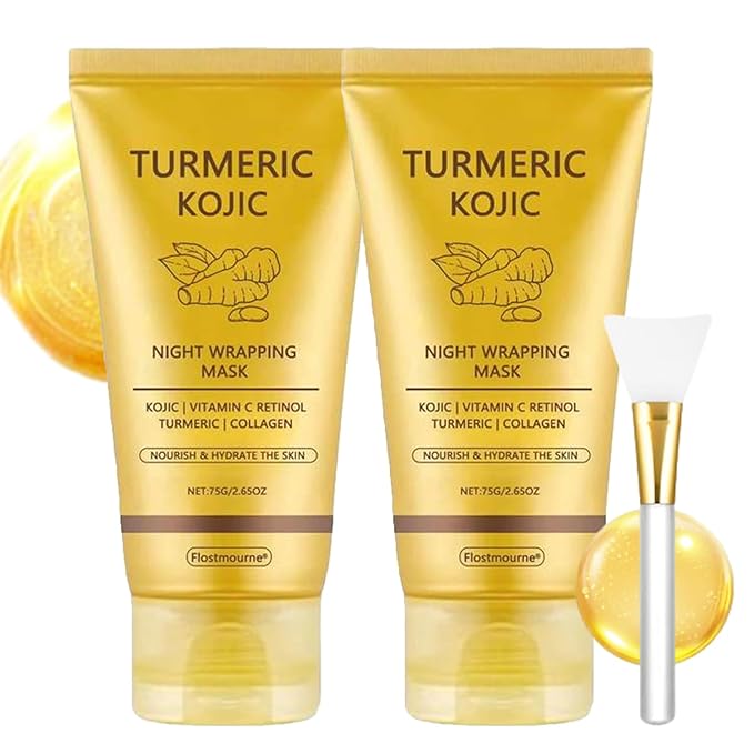 Turmeric Kojic Mask for Spots Remover, Turmeric Collagen Peel Off Mask for Glowing Skin And Skin Firmnes, Controlling Oil, Skincare Facial Mask 2.65 Fl Oz