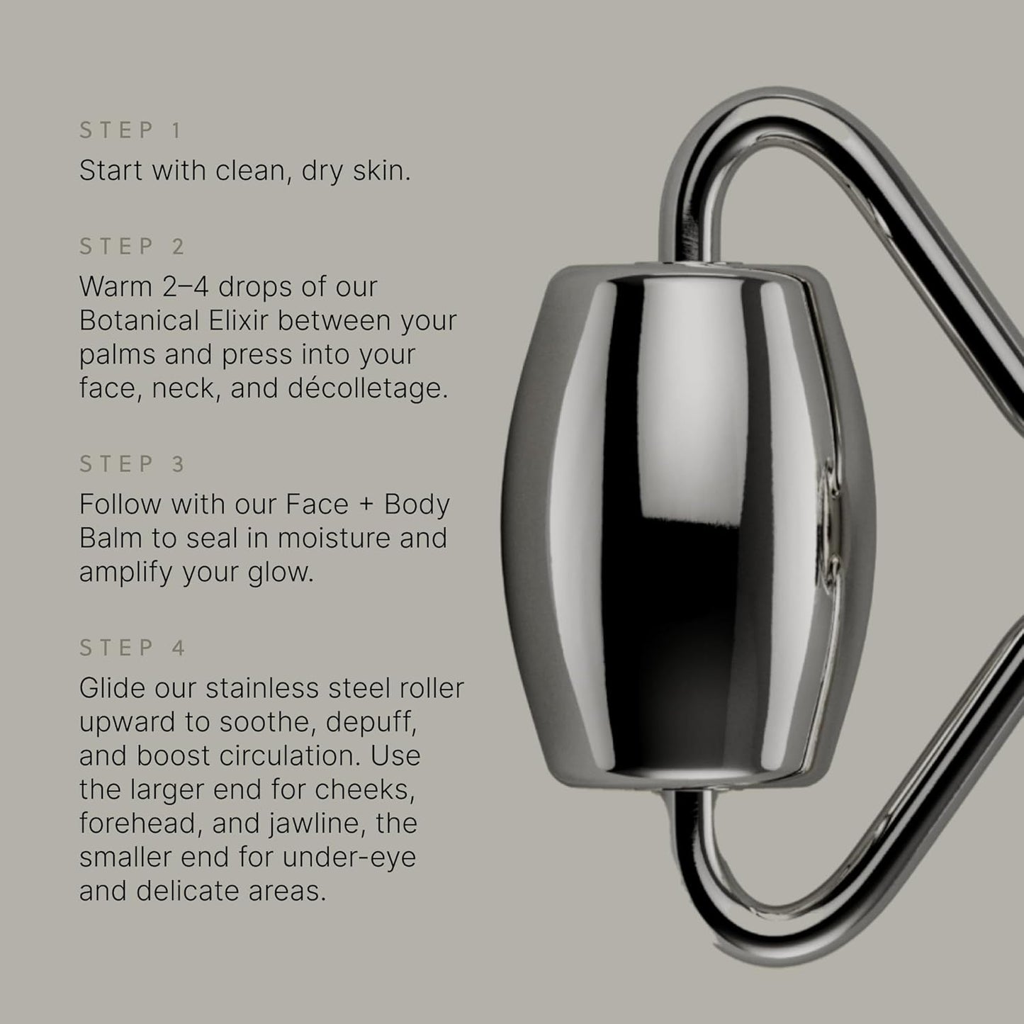 304-Grade Stainless Steel Facial Roller, Face Roller for Eyes, Double Chin, Jawline & Neck, Reduce Puffiness & Improve Wrinkles, Massage Tool for Anti-Aging, Lifting & Lymphatic Drainage