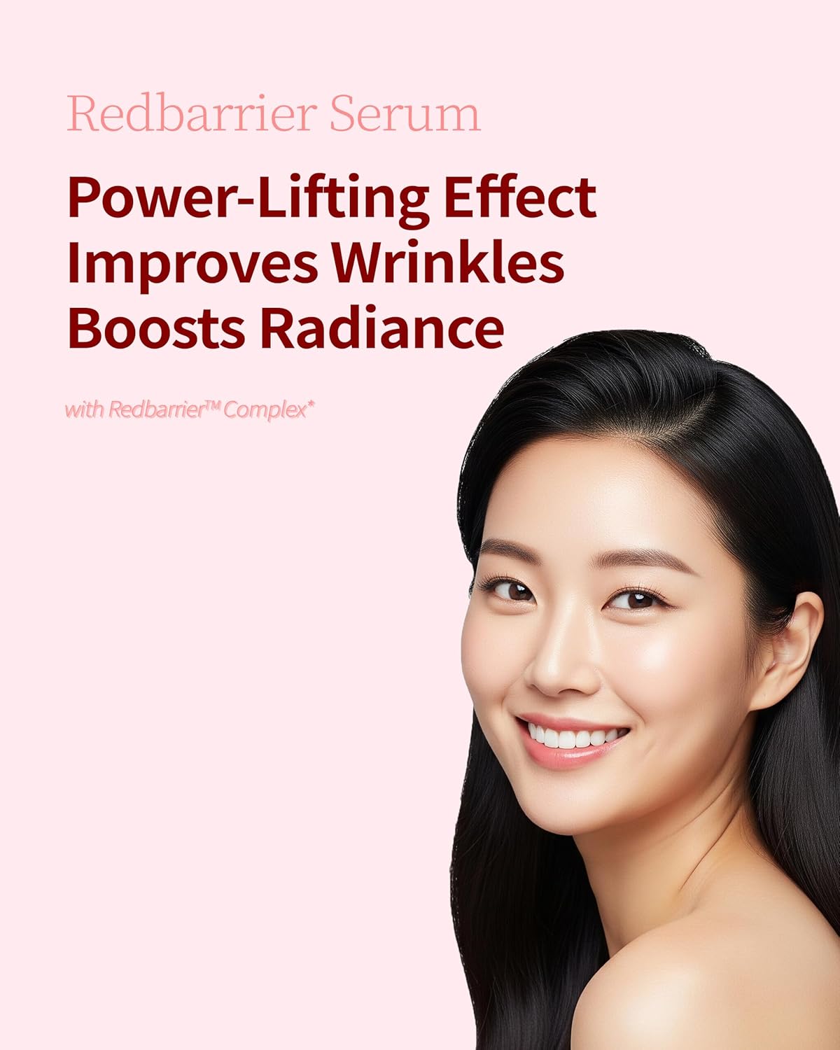 Redbarrier Ampoule Serum | Anti-Aging Face Serum with Peptides & Niacinamide to Visibly Smooth Expression Lines & Wrinkles | Vegan Korean Skincare for Firming & Radiance, 1.69 fl. oz