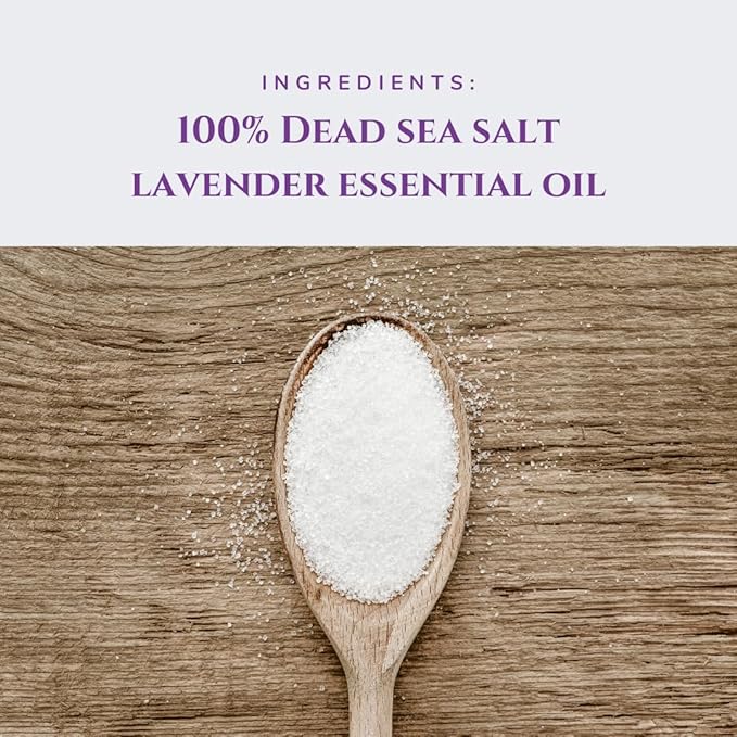 All Natural Bath Salt Soak - Exfoliating Dead Sea Salt + Himalayan Salt Bath Body Scrub for Calm, Soothing and Detoxing (Calm - Lavender)