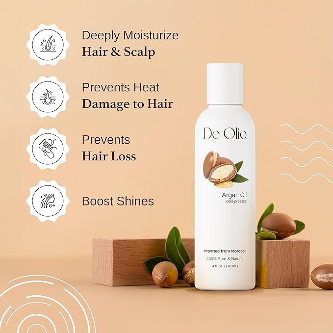 | Argan Oil of Morocco | 100% Pure & Natural Cold Pressed Argan Oil for Hair, Skin, Face | Refined Moroccan Hair Oil for Moisturizing & Strengthening | 16fl. oz. (473 mL)
