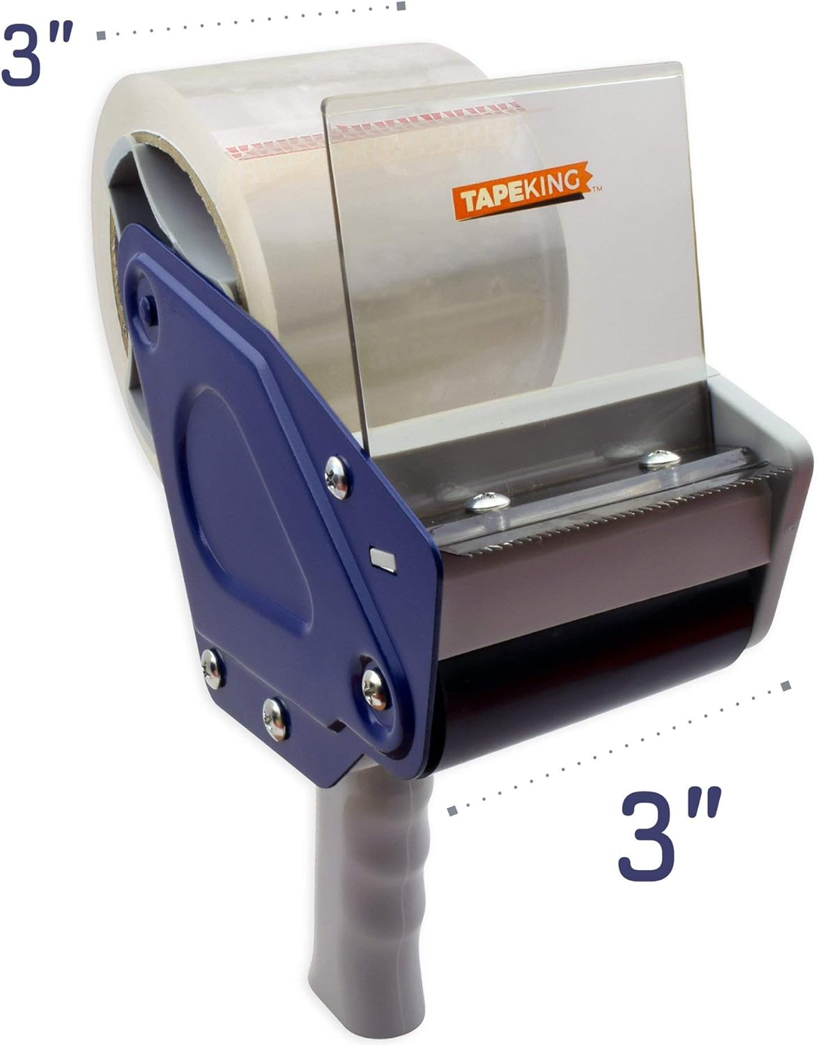 Tape King Packing Tape Dispenser Gun - Handheld Tape Gun with 1 Bonus Clear Packaging Tape (3 Inch Wide) - Shipping Tape for Sealing, Storing, and Moving Boxes, 1 Pack