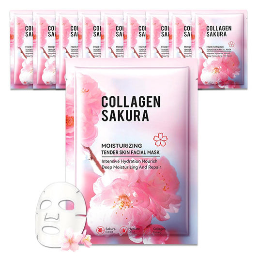 10PCS Hydrating Facial Sheet Mask,Moisturizing Face Masks Skincare Gift Set,Long Lasting Face Mask Skin Care & Facial Mask Kit for All Skin Types 23