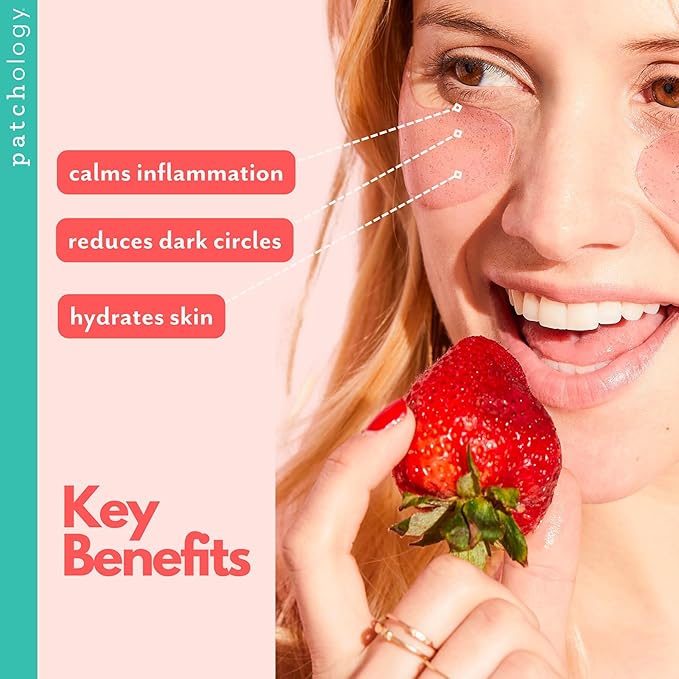 Patchology Serve Chilled Rosé Hydrating Under Eye Patches – Hyaluronic Acid & Antioxidant-Infused Eye Masks to Reduce Dark Circles, Puffiness & Fine Lines - Ideal Skincare Essentials (5 Pairs)