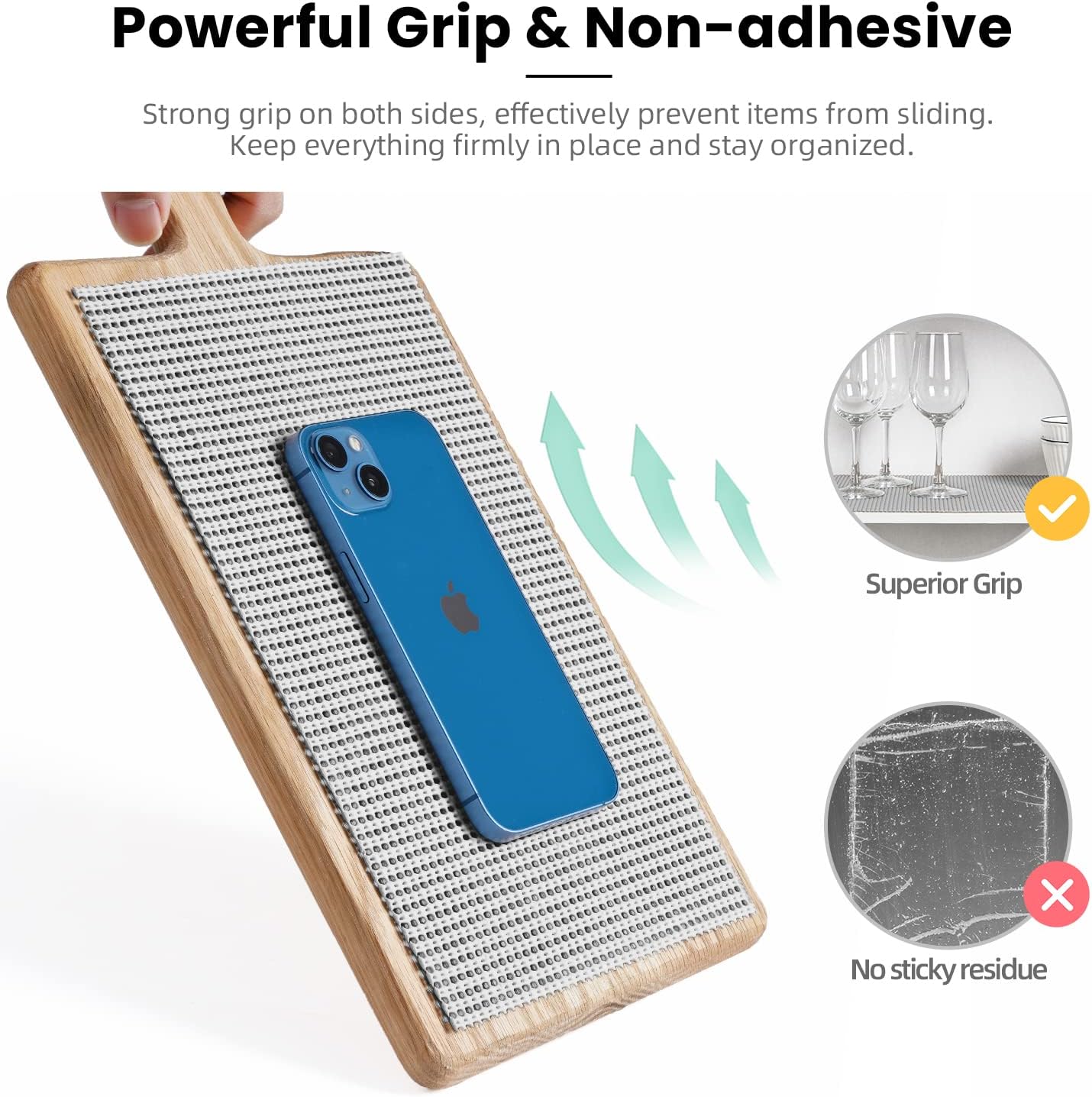 BAGAIL Drawer and Shelf Liner, 12 in X 20 Ft Non-Adhesive Shelf Liners for Kitchen Cabinets, Thick Strong Grip Liners for Desk, Shelves, Bathroom Drawers, Cabinet Protection - LightGrey